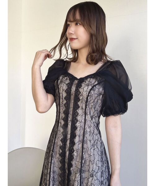 dazzlin（ダズリン）の「チュールベールレースワンピース（ドレス