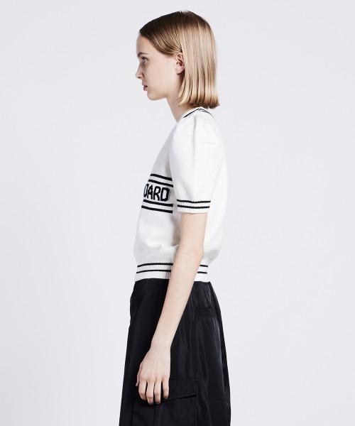 ダブルスタンダードクロージング ロゴジャガードニットトップス DOUBLE