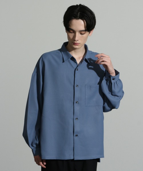 セール】【別注】Balloon Sleeve Oversized Shirt/ヘビーツイル