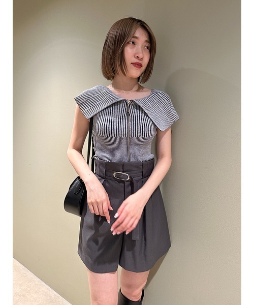 SNIDEL（スナイデル）の「フロントZIPデザインニットプルオーバー