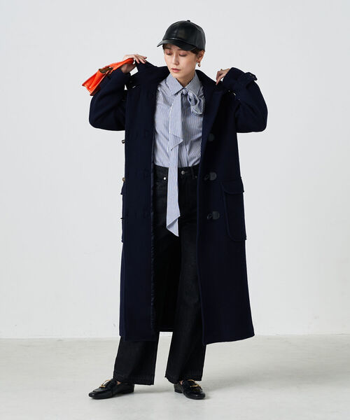 kuri様新品 タグ付 ノーカラー ダッフルコート 定価49,500円 kuri様