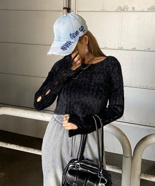 セール】サイドロゴ刺繍ダメージキャップ（キャップ）｜rire（リル）の