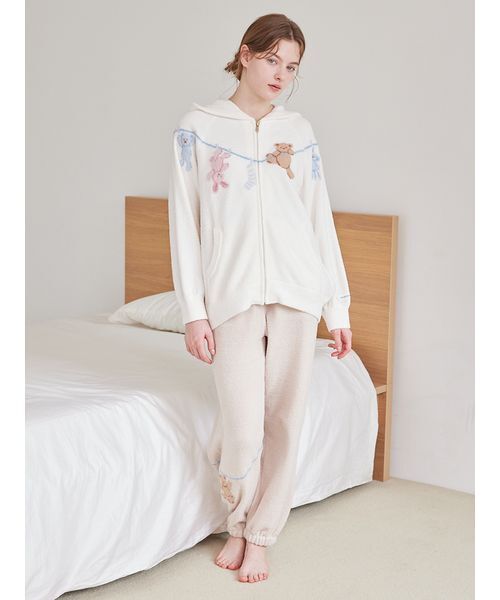 エアリーモコウォッシングアニマルジャガードパーカ（ルームウェア