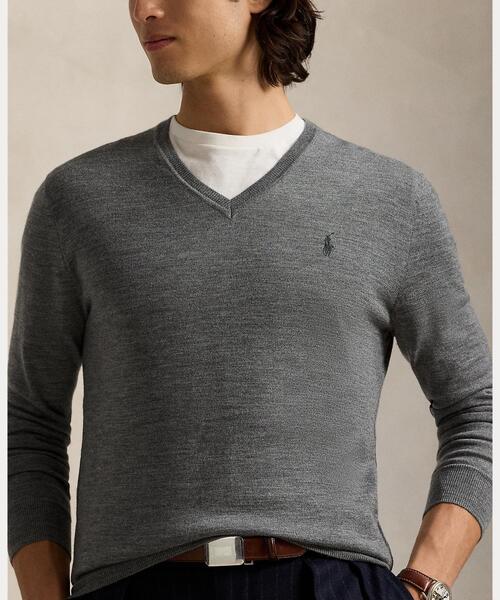 スリム フィット ウォッシャブル ウール Vネック セーター（ニット