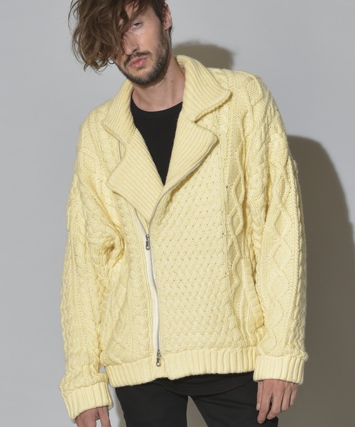 NO ID.（ノーアイディ）の「ニットダブルライダースJKT（ライダース