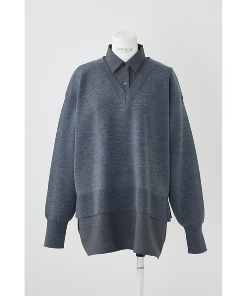 シャツレイヤードプルオーバー（ニット/セーター）｜ENFOLD