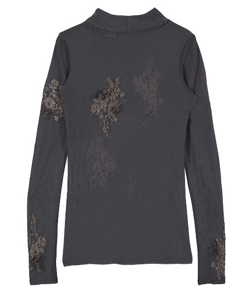 Ameri（アメリ）の「UND FUR EMBROIDERY SKIN TOP（Tシャツ/カットソー