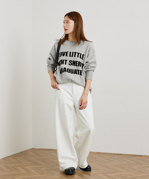 FRAMeWORK（フレームワーク）の「アルパカ混ロゴインターシャニット