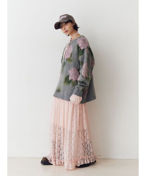 ラッフルフリルレースロングワンピース（ワンピース）｜jouetie