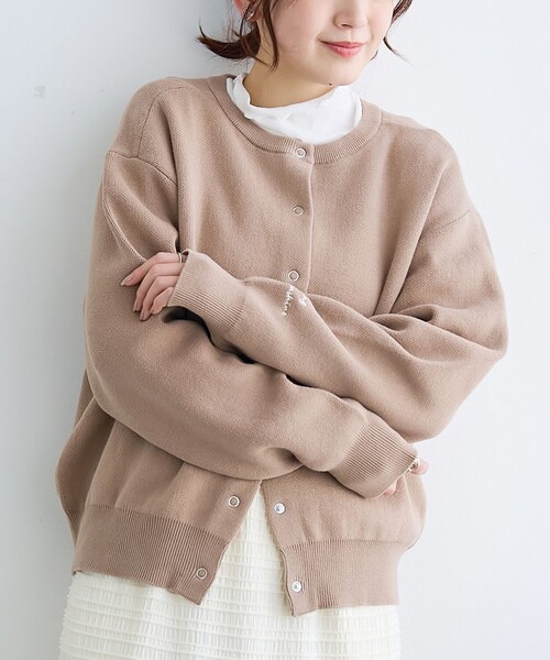 選べる6色展開 / スプリングカラー】袖刺繍 スウェットライク