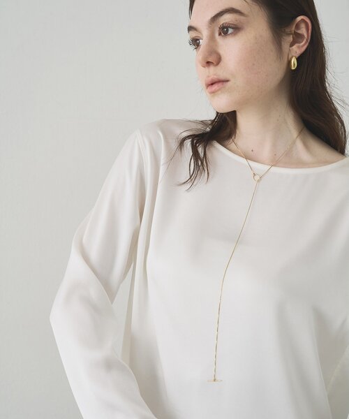 Drawing Numbers】サテンボートブラウス（シャツ/ブラウス）｜Drawing