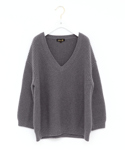 Drawer（ドゥロワー）の「Drawer AU ウールカシミヤ 7G Vネックニット