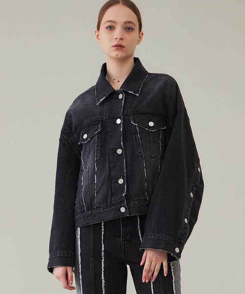 IHNN/イン】OPEN SLEEVE DENIM JACKET/オープンスリーブデニム