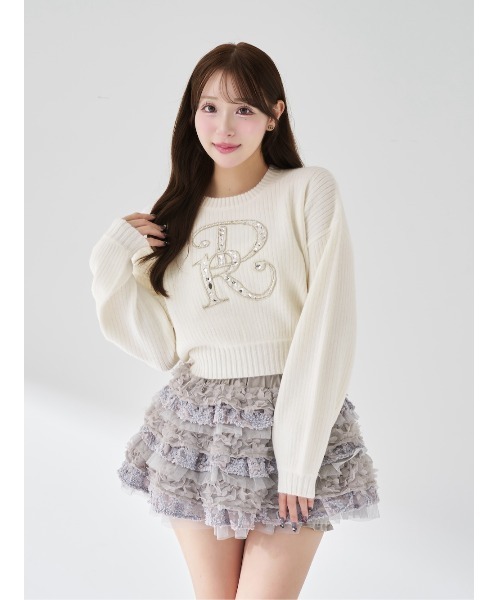 DRビジューボリュームリブニットトップス（ニット/セーター）｜Darich