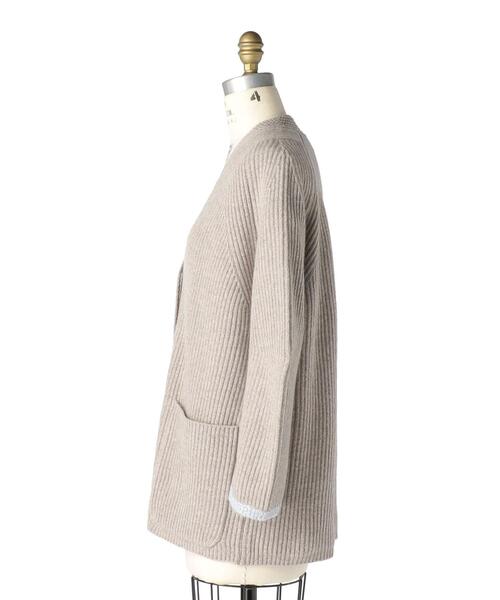 Drawer（ドゥロワー）の「Drawer 7G畦編みVネックカーディガン