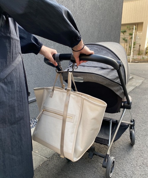 働くママにも＊軽量＆大容量 バイカラーキャンバストート マザーズ