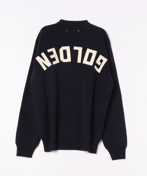 GOLDEN M S REGULAR KNIT CREW NECK COTTON WITH LOGO（ニット