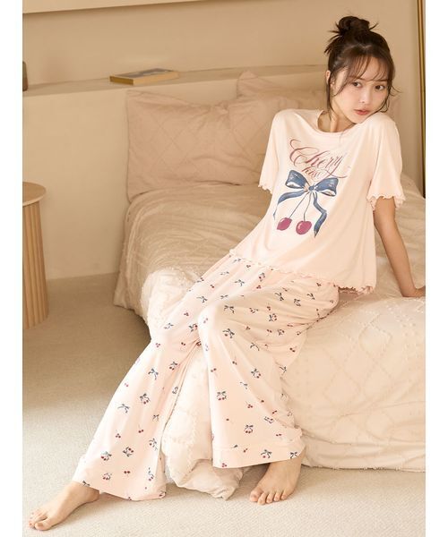 セール】【接触冷感】チェリーシリーズロングパンツ（ルームウェア