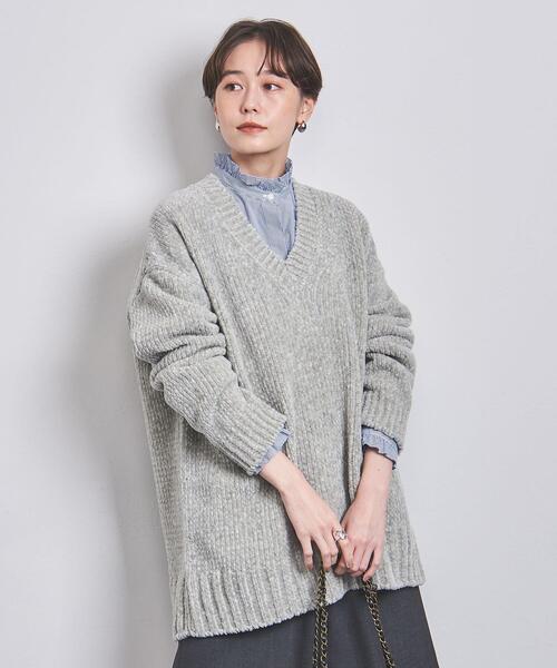 ATON（エイトン）の「【一部別注】＜ATON＞モール Vネック ニット