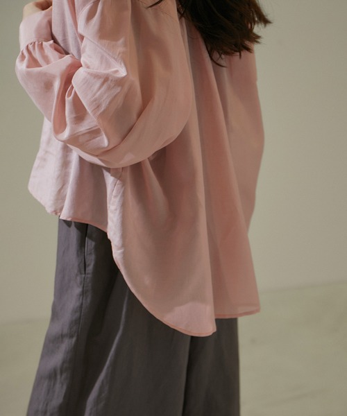 ZOZOTOWN限定】コットンシルクシアーギャザーブラウス（シャツ