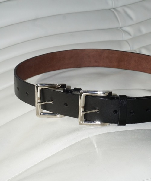LONSLAN】ダブルバックルレザーベルト CHLONA24a018-ファッション通販