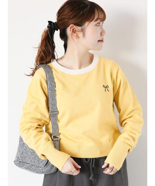 ehka sopo（エヘカソポ）の「◎リボン刺繍プルオーバー（ニット