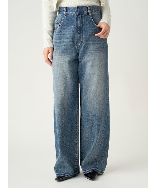 FRAY I.D（フレイアイディー）の「ハイウエストワイドデニムパンツ