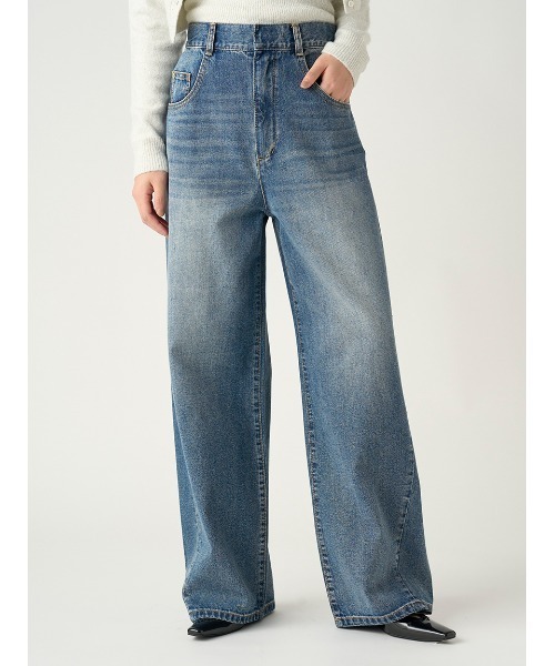 FRAY I.D（フレイアイディー）の「ハイウエストワイドデニムパンツ