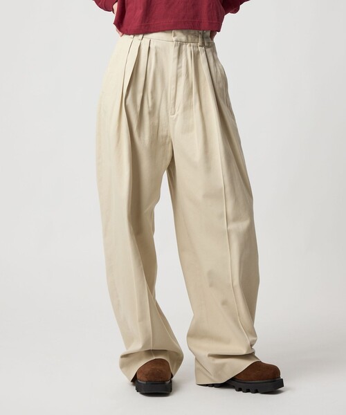 6(ROKU)＞コットンレーヨン タックパンツ（スラックス）｜6（ロク）の