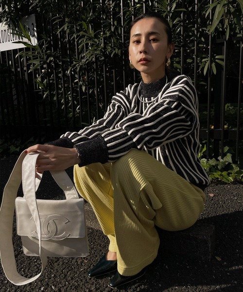 Ameri（アメリ）の「SWELL STRIPE KNIT（ニット/セーター）」 - WEAR
