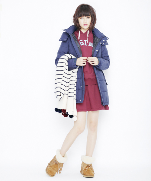 X-girl（エックスガール）の「LONG PUFF COAT（ダウンジャケット