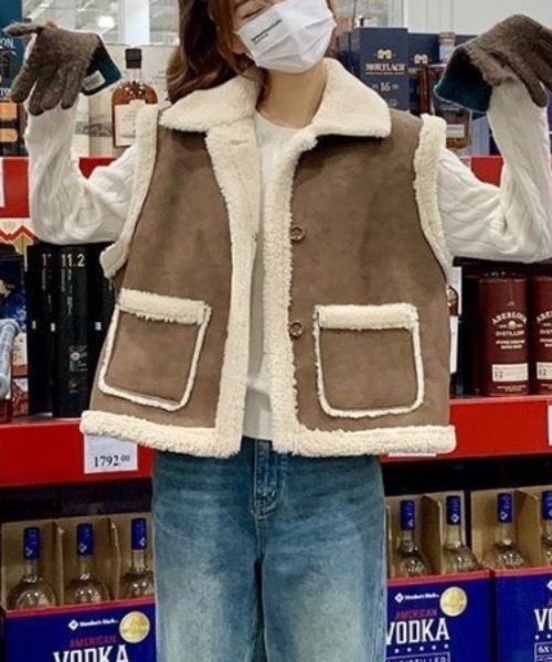 セール】ムートンボアベスト（ベスト）｜SHEPP（シープ）の