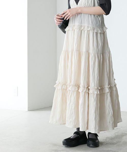 forksy.】ワッシャーフリルティアードキャミワンピース forksy.│MONO