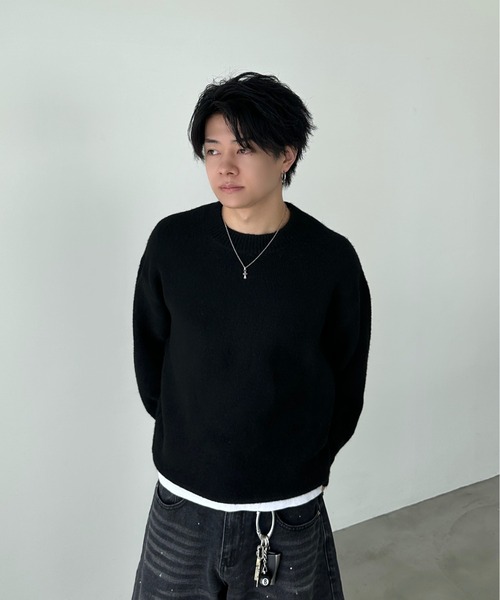 soft touch crew neck knit - ソフトタッチクルーネックニット（ニット