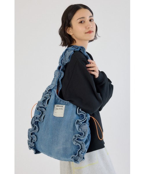 デニムフリルギャザーバッグ（トートバッグ）｜RODEO CROWNS WIDE BOWL