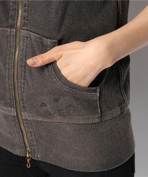 goa（ゴア）の「カットデニムビックフードベスト（ベスト）」 - WEAR