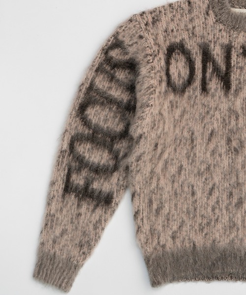 セール】ロゴメランジシャギーニット / Logo Melange Shaggy Knit