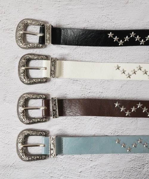 SORUTT / ソルト 】 スター スタッズ シルバーバックル ベルト