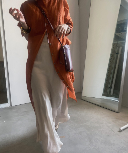 Ameri（アメリ）の「SATIN JACQUARD FLARE SKIRT（スカート）」 - WEAR