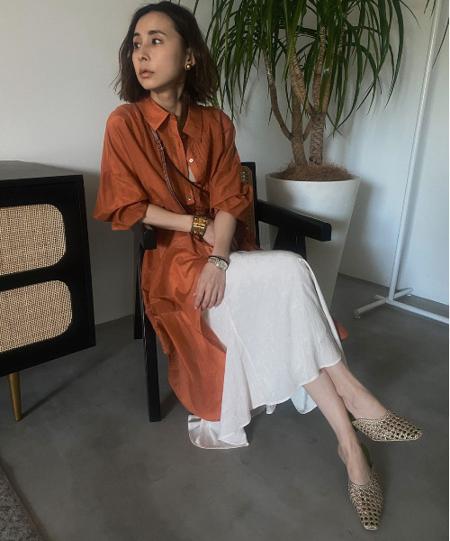 Ameri（アメリ）の「SATIN JACQUARD FLARE SKIRT（スカート）」 - WEAR