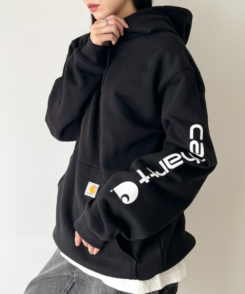 セール】Carhartt(カーハート)/ ルーズフィット 袖ロゴ パーカー