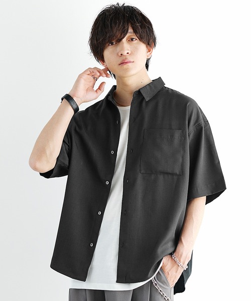 MinoriTY】接触冷感テックリネンレギュラーカラー半袖シャツ メンズ