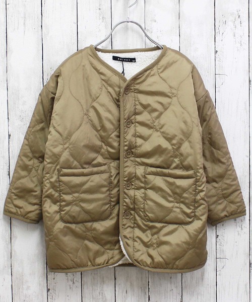 セール】裏ボアキルティングジャケット（ノーカラージャケット）｜ZI