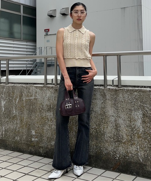 MOUSSY（マウジー）の「MVS BLACK FLARE（デニムパンツ）」 - WEAR