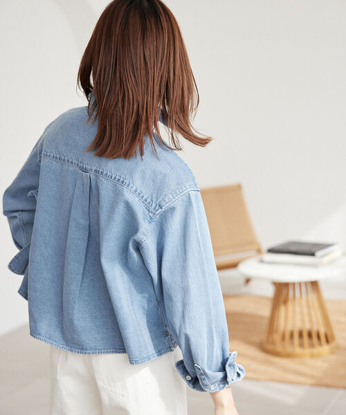 SLOBE IENA（スローブイエナ）の「LE DENIMクロップドシャツ（シャツ