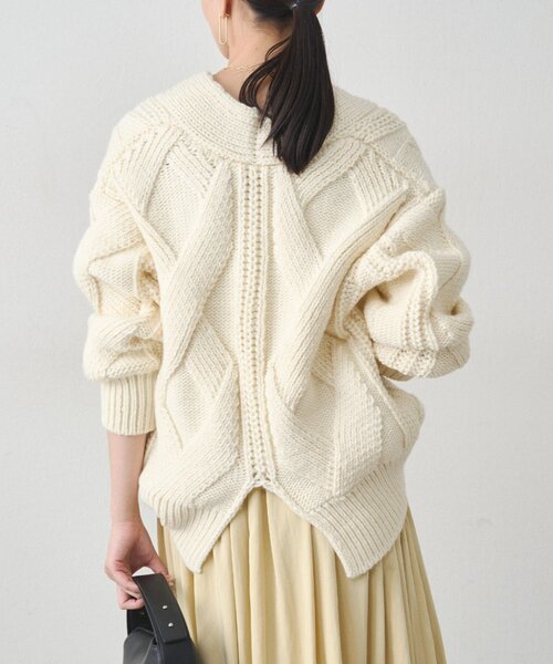 セール】ケーブルVニット（ニット/セーター）｜LOUNGEDRESS（ラウンジ