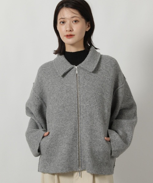 セール】襟付きZIPニットブルゾン / 588624（ブルゾン）｜LAKOLE
