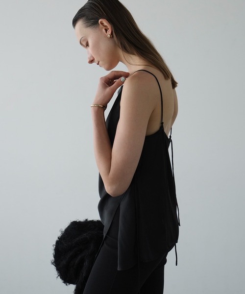 CLANE（クラネ）の「DRAPE SATIN CAMISOLE TOPS（キャミソール）」 - WEAR
