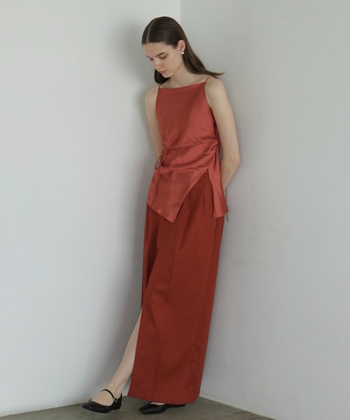 CLANE（クラネ）の「DRAPE SATIN CAMISOLE TOPS（キャミソール）」 - WEAR