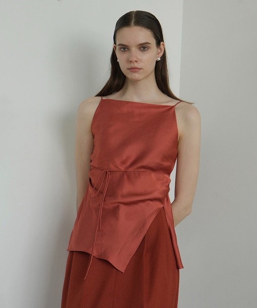 CLANE（クラネ）の「DRAPE SATIN CAMISOLE TOPS（キャミソール）」 - WEAR